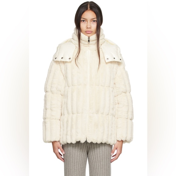 Moncler white fare faux-fur puff coat size 2/M SUPER COZY n SOFT!! LAST ONE - Picture 6 of 17